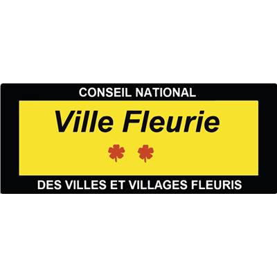 Panneau "Ville et village Fleurie, commerce de proximité" en 1000x400 classe 1